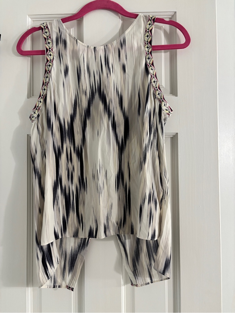Parker Silk Ikat Hi Low Tank Top - Size XS